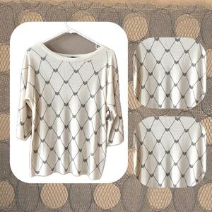 🏷️ 🎉🆕 ivory silver hearts rhinestone knit sweater pullover sweater